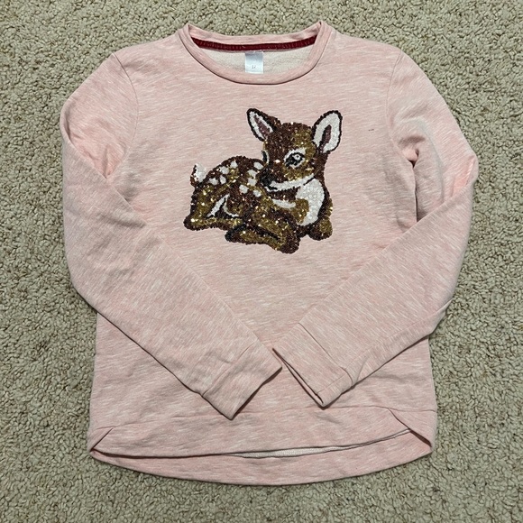 Sequin Bambi sweater shirt sz12 - Picture 1 of 3